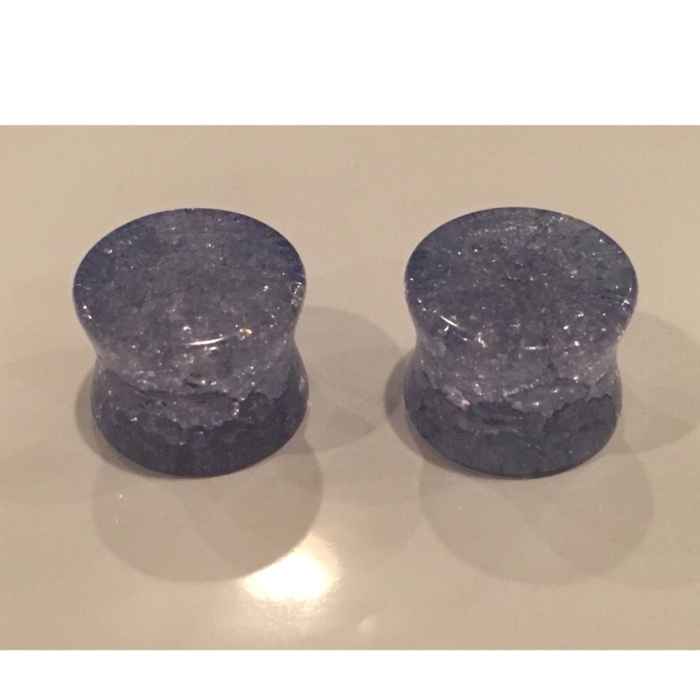 9/16" 14mm Shattered Glass Sparkle Ear Stretch Jewelry Plugs Gauges